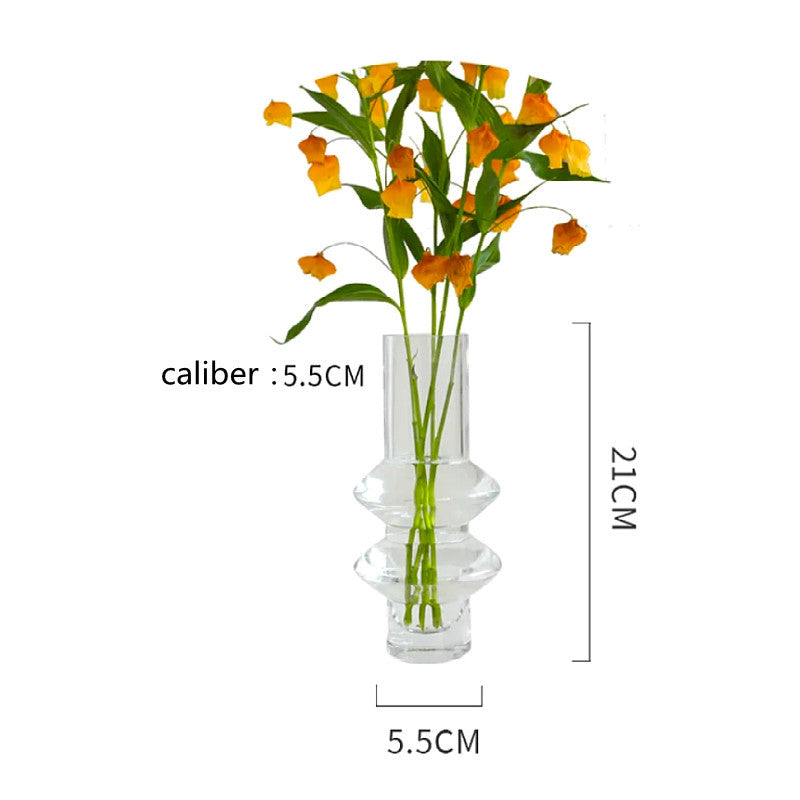 Modern Glass Vase – Elegant Desktop Decoration for Living Room Side Tables