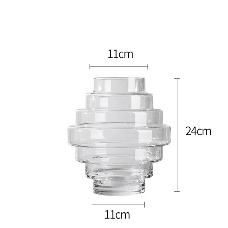 Modern Glass Vase – Elegant Desktop Decoration for Living Room Side Tables