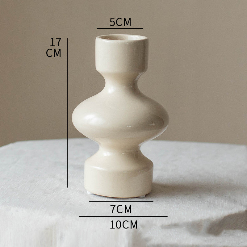 Ceramic Vase for Dried Flower Arrangements – Modern Tabletop Decoration for Living Room & More